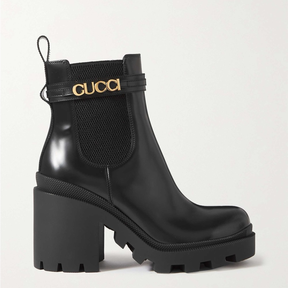 Gucci Trip Logo Strap Chelsea Boots